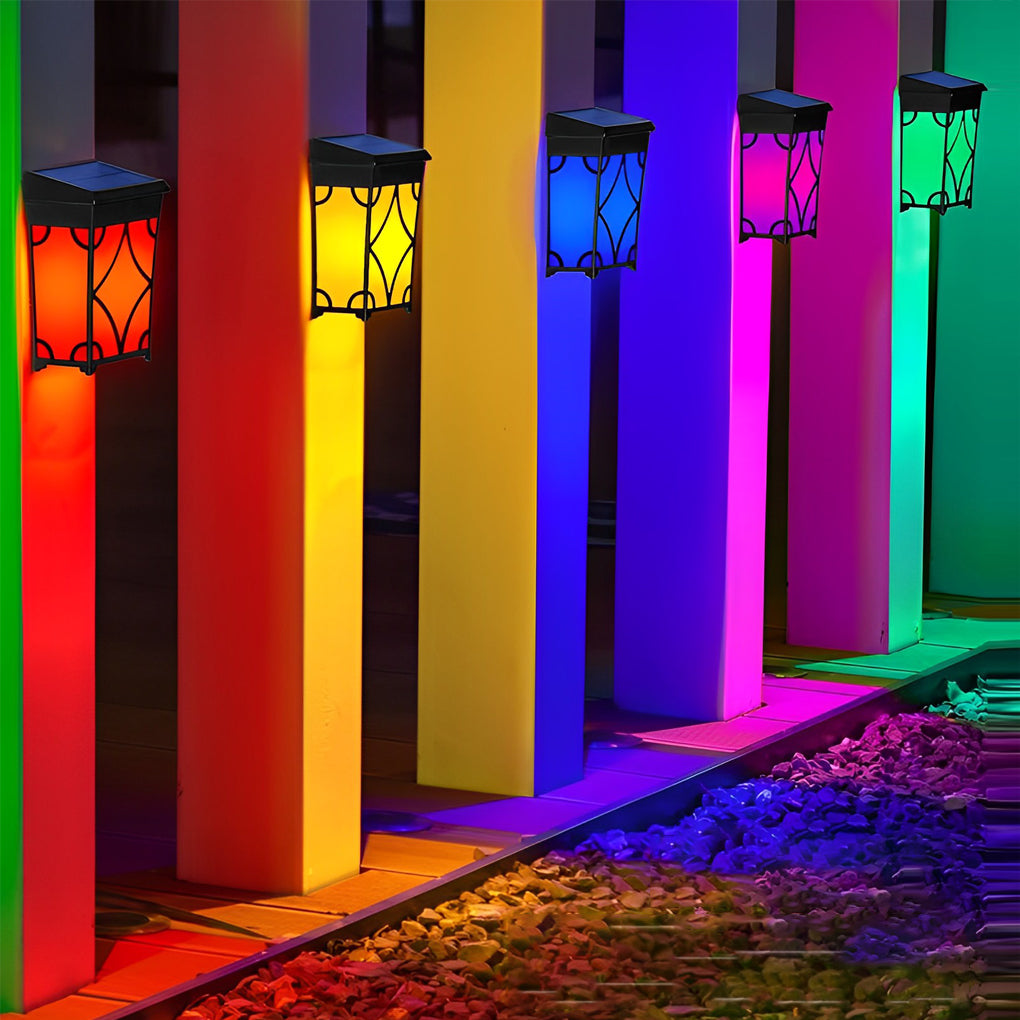 2PCS Waterproof LED RGB Intelligent Solar Wall Lights