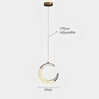 Curvy Moon Shaped LED Electroplated Modern Pendant Light Island Lights