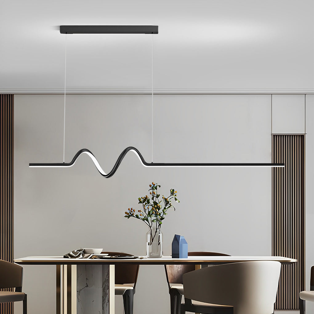 Creative Minimalist Wavy Stepless Dimming Nordic Chandeliers with LED Strip