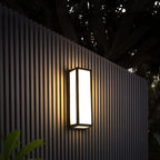 [Open-Box] Warm White Rectangle LED Waterproof Motion Sensor Black Modern Wall Sconce Lighting