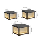LED Gate Pillar Lights Outdoor Waterproof Black Square Light