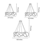 Modern Round Dimmable LED Aluminum Geometric Chandelier - Gold