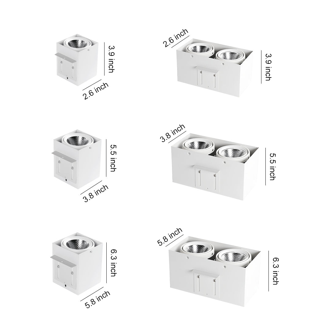 4 PCS Square Recessed Downlights Modern Grille Recessed Ceiling Lights