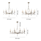 Candle Stick Chandelier Iron Silver Finish Crystal Ceiling Light