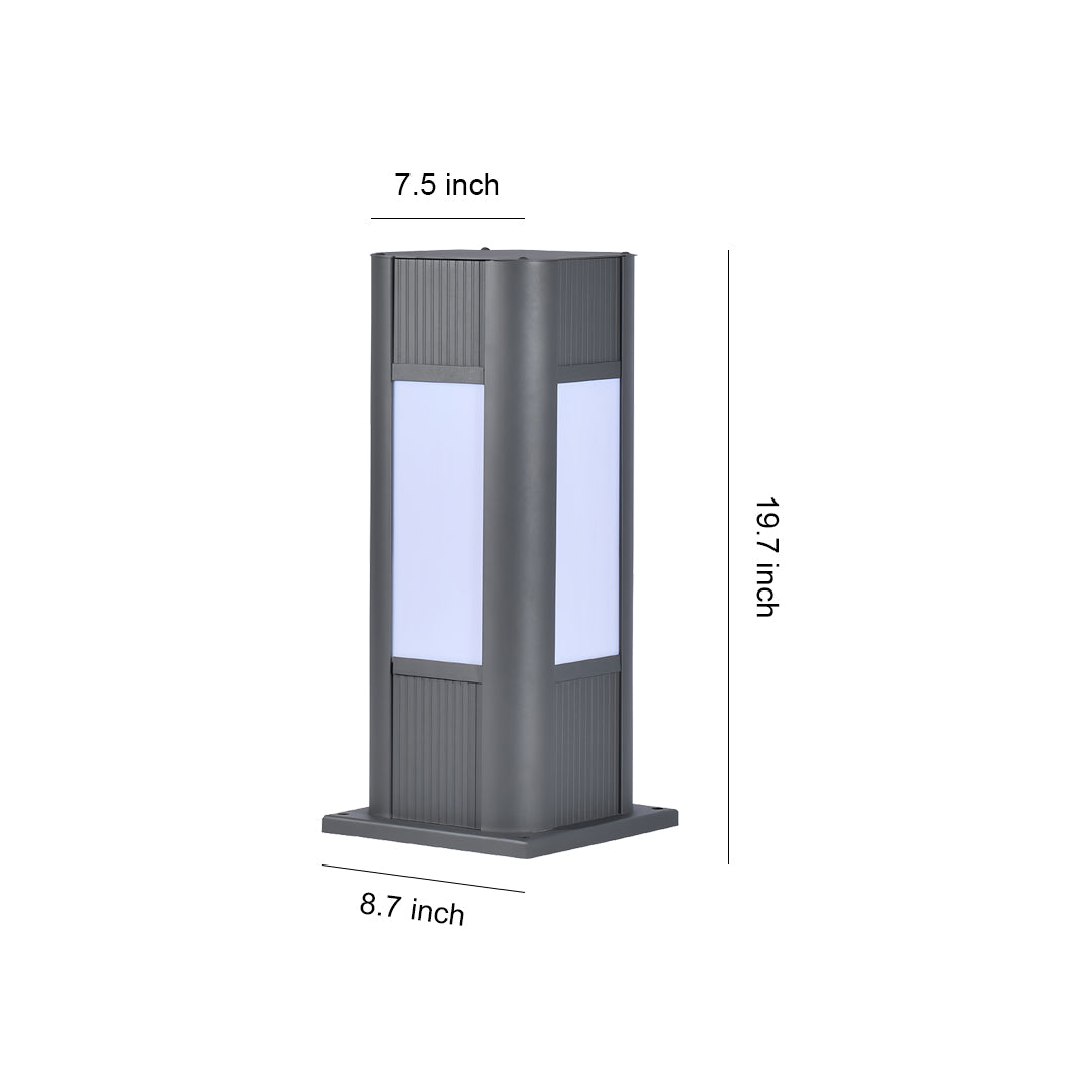 Square Path Lights Industrial Black Garden Outdoor Waterproof Lamp