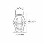 【2 PCS】Portable Lantern Lamp Solar Iron Mesh Metal Landscape Light