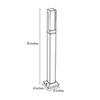 Black Bollard Lights Cubic Aluminum LED Waterproof Light