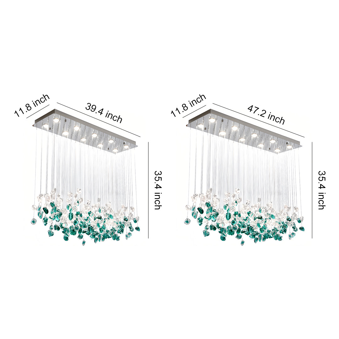 Beaded Glass Chandelier Irregular Artistic Island Ceiling Light