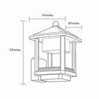 Black Outdoor Lantern Sconce Modern Waterproof Wall Light