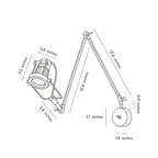 Nickel Swing Arm Sconce Industrial Adjustable LED Light