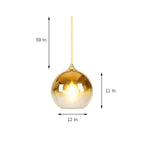 Gradient Color Glass Metal Globe Kitchen Island Pendant Lighting Ceiling Light