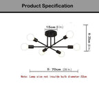 Modern LED Nordic Style Geometric Sputnik Semi Flush Mount Ceiling Light