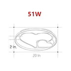 2 Heart Circle Dimmable LED Modern Flush Mount Ceiling Light with Remote