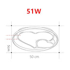 2 Heart Circle Dimmable LED Modern Flush Mount Ceiling Light with Remote