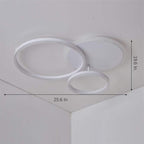 3-Layers LED Modern Circle Flush Mount Light - 3-Color Dimmable, 26x20