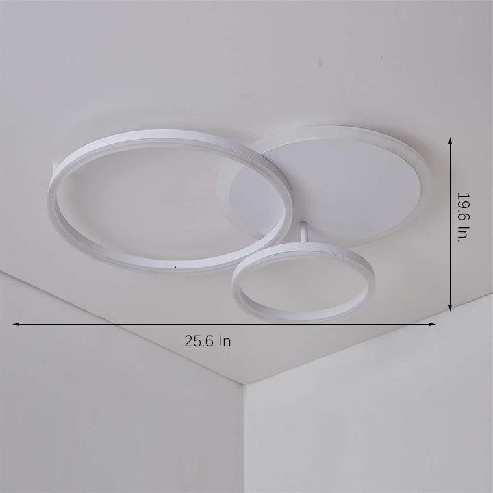 3-Layers LED Modern Circle Flush Mount Light - 3-Color Dimmable, 26x20