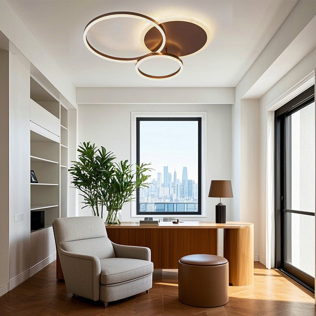 3-Layers LED Modern Circle Flush Mount Light - 3-Color Dimmable, 26x20