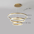 3 Circle Graduated Bedroom Chandeliers Remote Control Ceiling Light