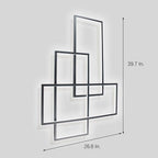 Overlapping Rectangles Aluminum Geometric Style Flush Mount Lighting LED Ceiling Light