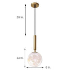 Modern Moon Globe Pendant Light Metal Acrylic Ceiling Lights