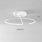 Semi Circle Streamlined Metal Dimmable LED Modern Ceiling Light Fixture
