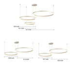 Circular Rings Creative LED 3 Step Dimming White Modern Chandelier Light