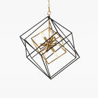 Industrial Dual-Color Iron Square Pendant