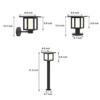 Wide Top LED Post Lights with Rain Shield & Hollow Interior Dual Power Options