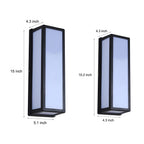 [Open-Box] Warm White Rectangle LED Waterproof Motion Sensor Black Modern Wall Sconce Lighting