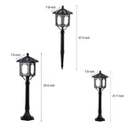 Ancient House Style Solar LED Post Light with 3-Step Dimming Durable Outdoor Lamp