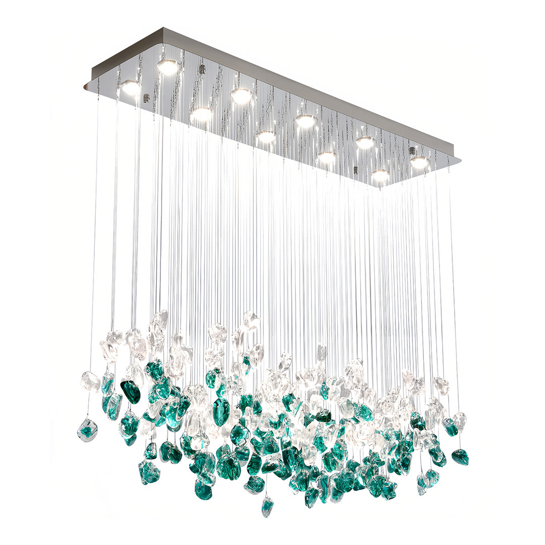 Beaded Glass Chandelier Irregular Artistic Island Ceiling Light
