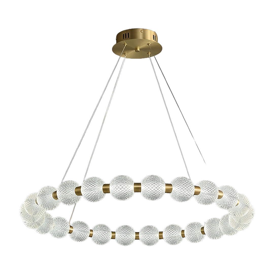 Glass Shade Chandelier Round  Minimalist Luxury Island Ceiling Light