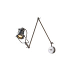 Nickel Swing Arm Sconce Industrial Adjustable LED Light