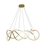 Modern Round Dimmable LED Aluminum Geometric Chandelier - Gold