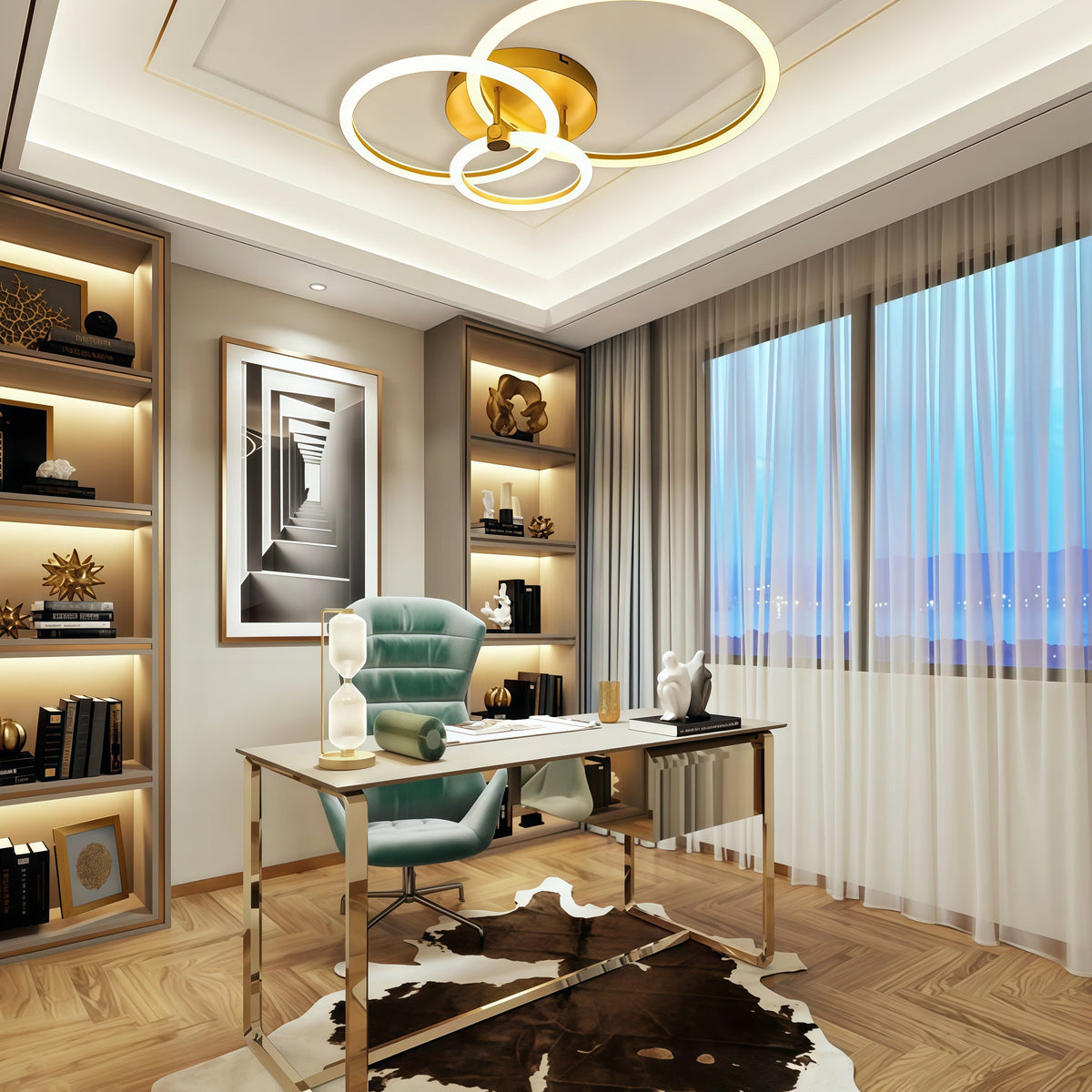 Circular Ring Dimmable LED Modern Flush Mount Lighting Ceiling Lights