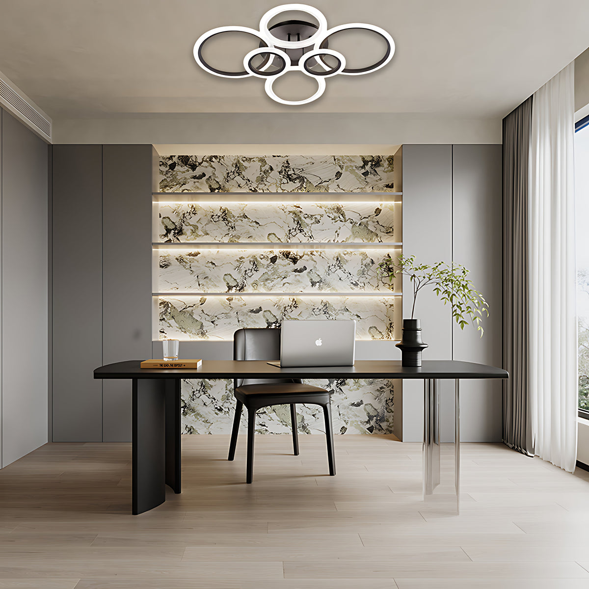 Circles Aluminum Acrylic Flush Mount Lighting LED Ceiling Lights