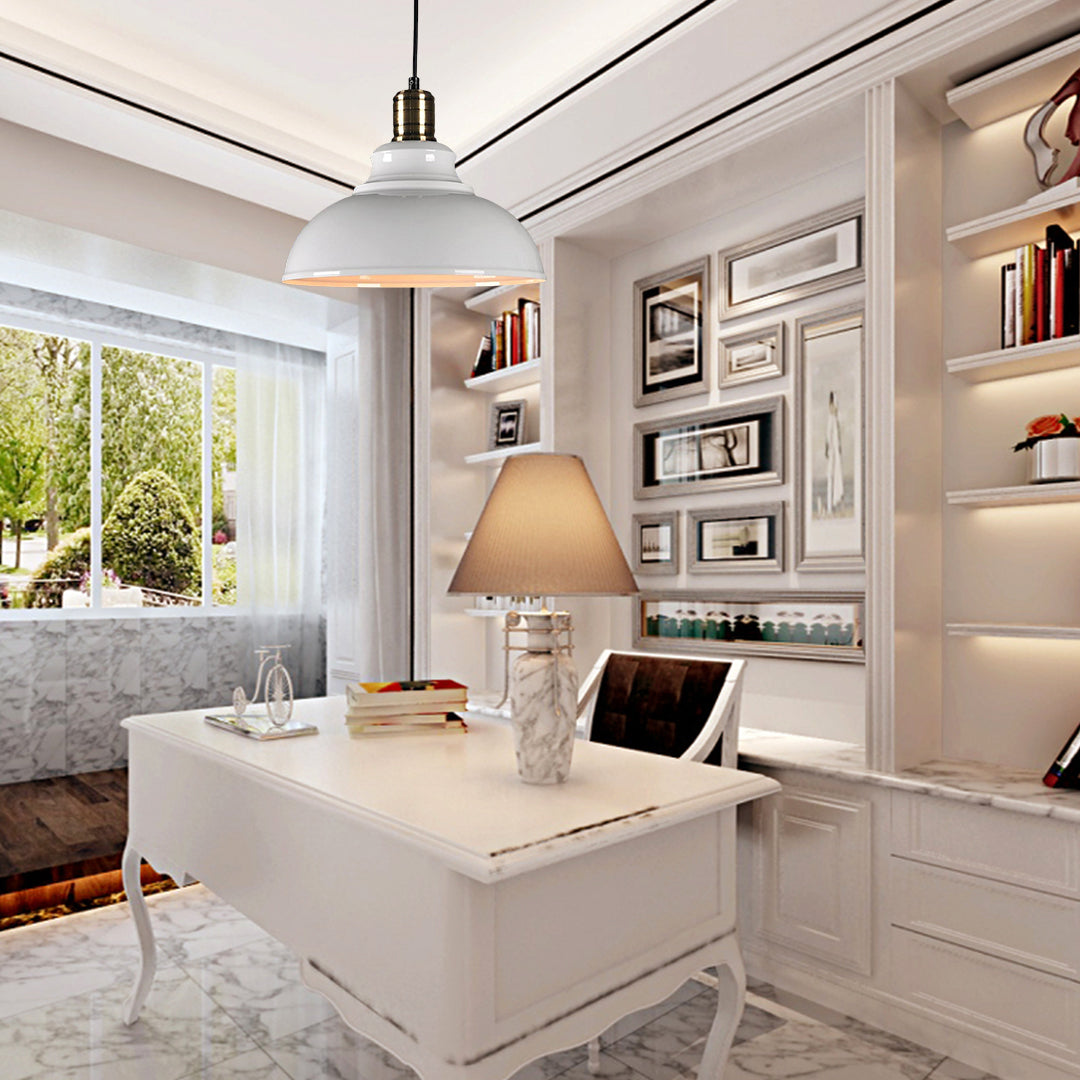 Semi Globe Metal LED Vintage Pendant Light Hanging Lamp for Home Office