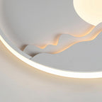 Modern Aluminum LED Moon Patterned Wall Sconce