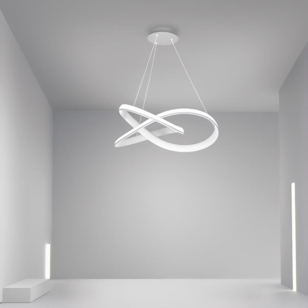 Modern Ribbon Shaped Chandelier with Remote Control