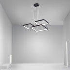 Coffee Modern LED Square Chandelier with Remote Control