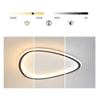 Black Abstract Shaped Industrial Flush Mount Bedroom Ceiling Lights