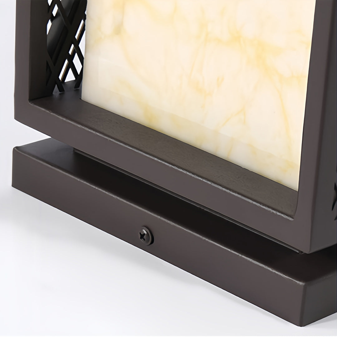 Black Outdoor Floor Lantern Square Metal Waterproof Creative Light