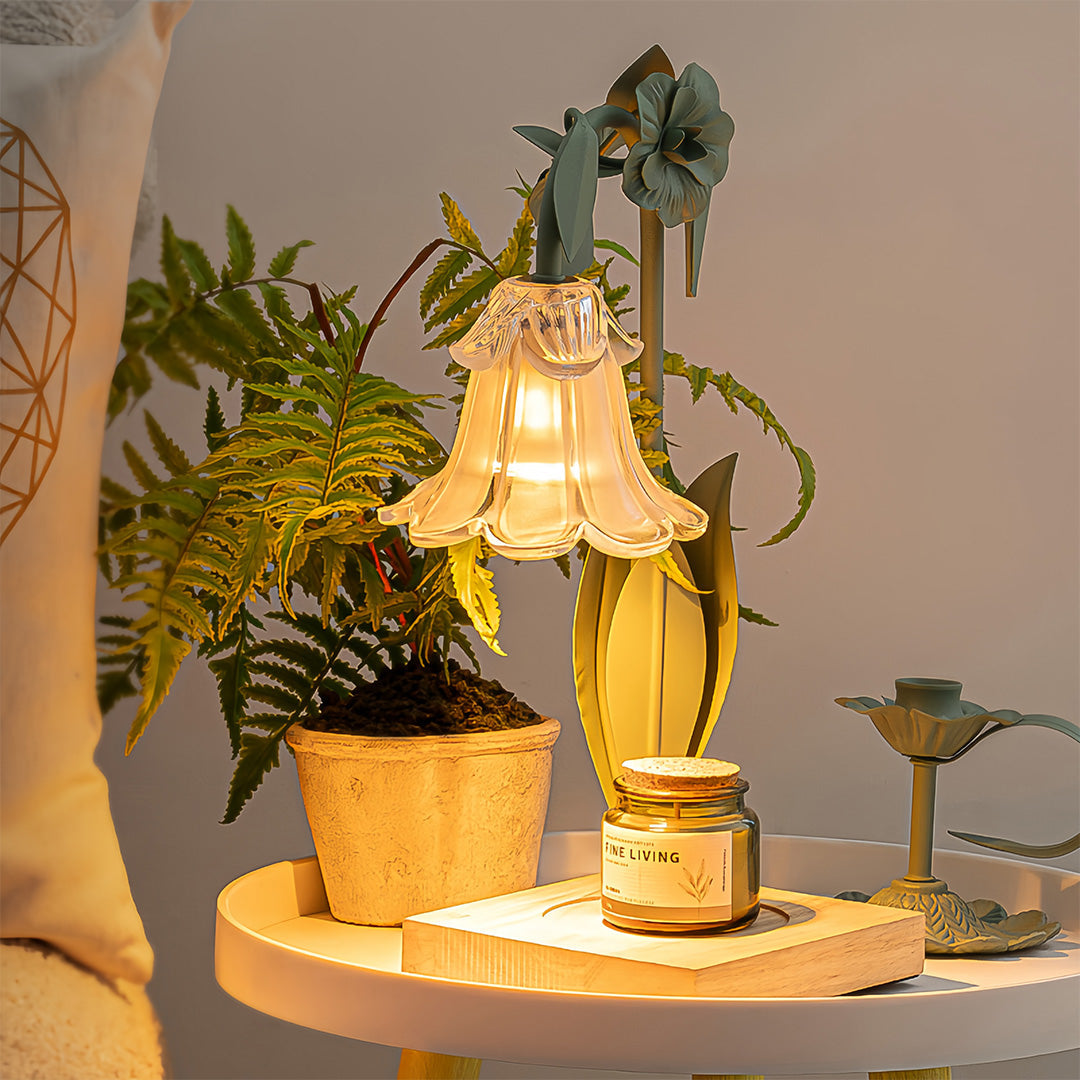 Melt Table Lamp Fireless Scented Flower  Elegant Night Light