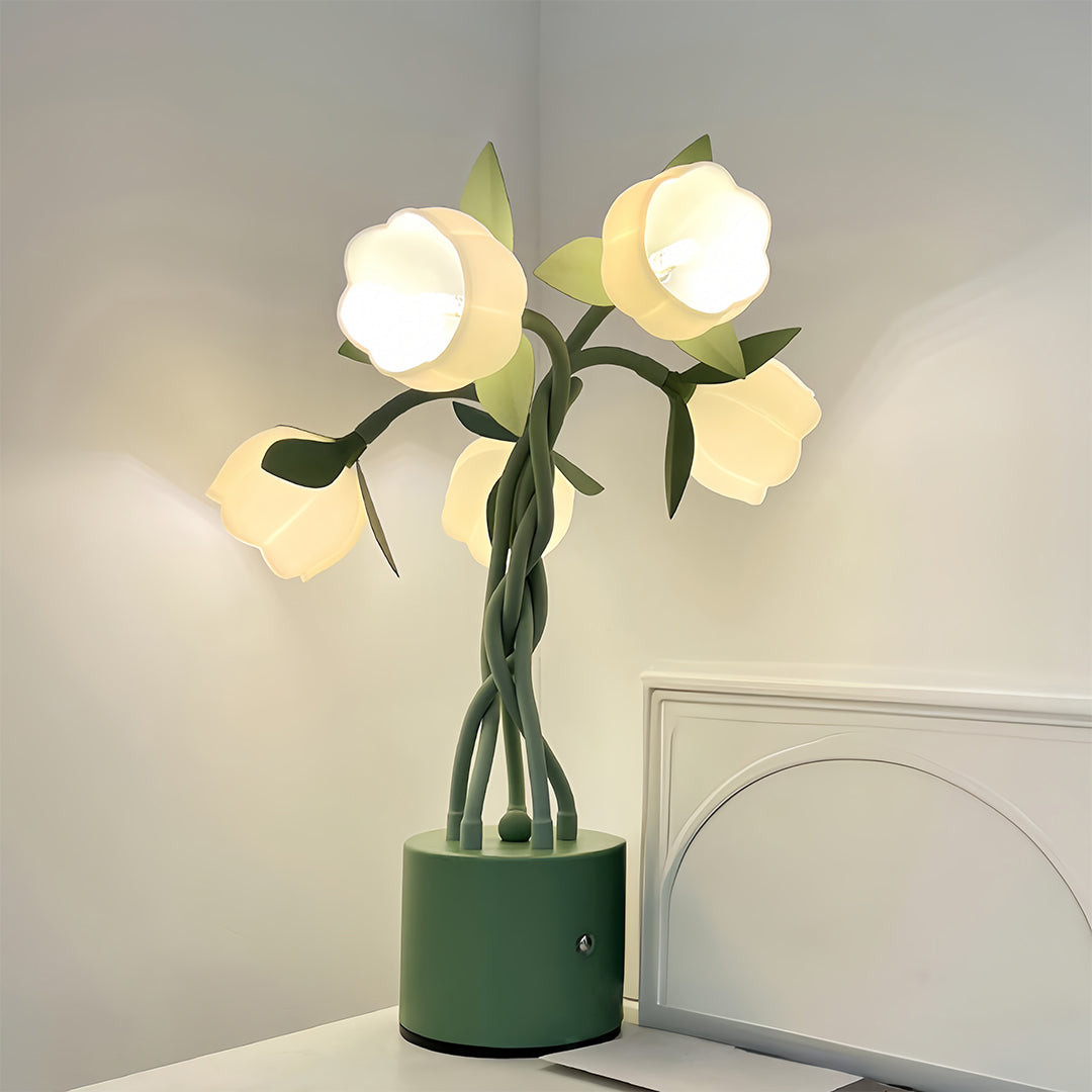 Artistic Table Lamps Vintage Green with Flexible Stems Creative Lamp
