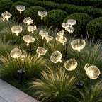 【4 PCS】Solar Garden Stake Lights Jellyfish Fiber Optic Light