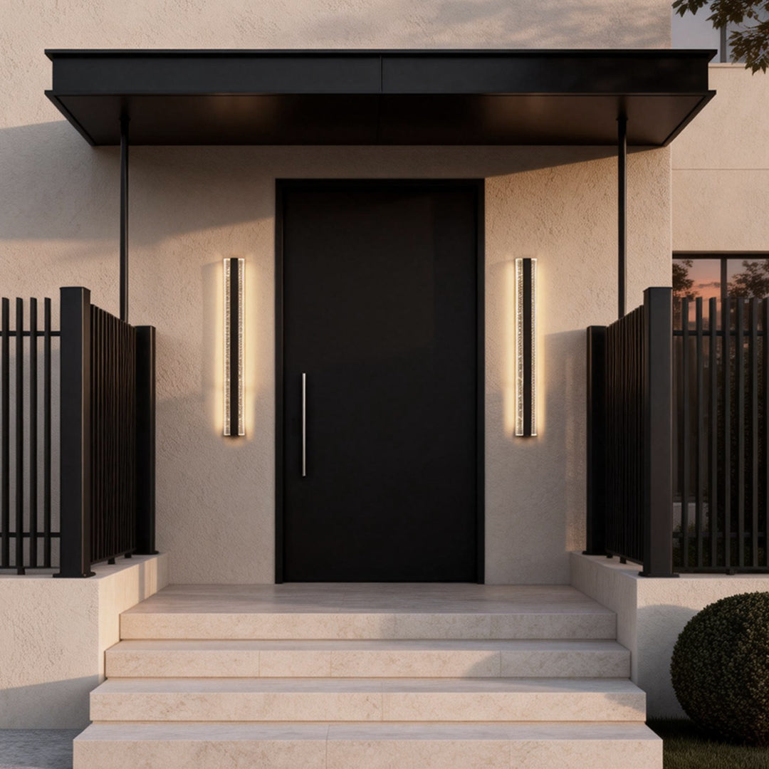 Modern Linear Wall Sconce Outdoor Waterproof Crystal Light