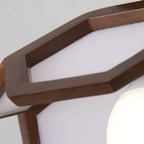 Wood Semi Flush Mount Light Modern Minimalist Lotus Light