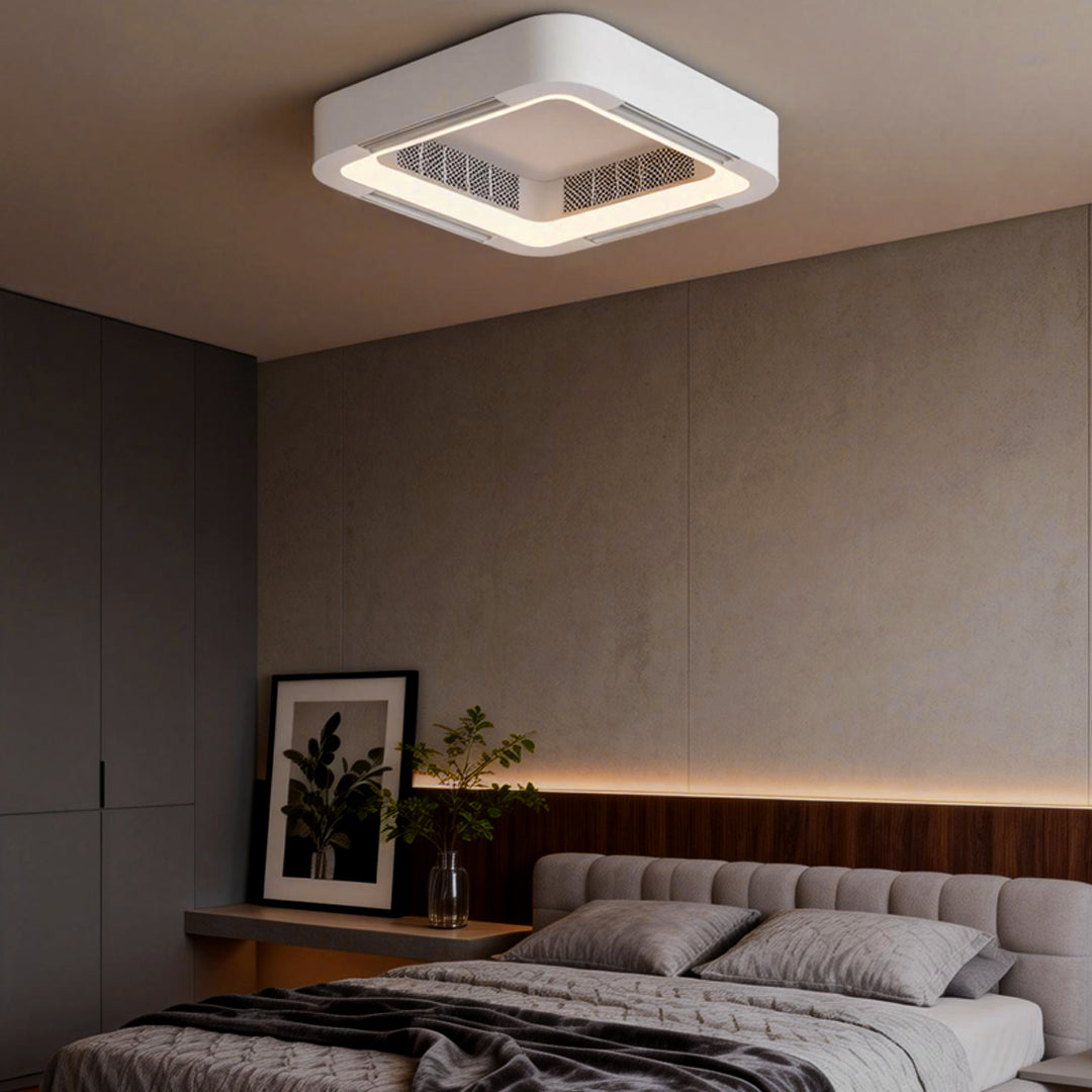 Low Profile Bladeless Ceiling Fan with Light Inverter LED Light