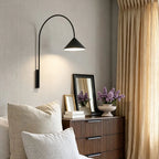 Wall Arm Light Creative Black Long Rod Decorative Iron Art Lamp