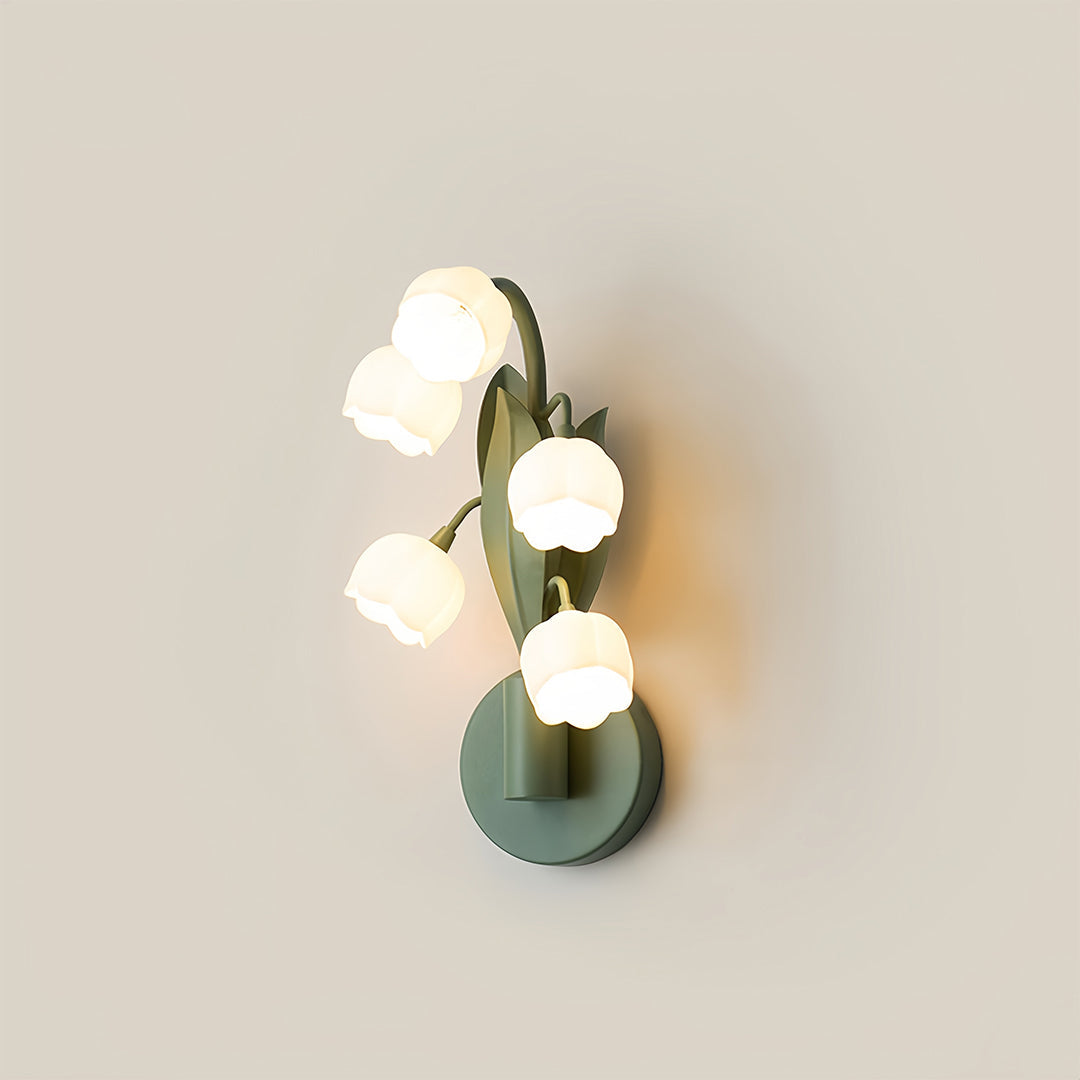 Floral Wall Lights French Country  Classic Bellflower Glass Lamp